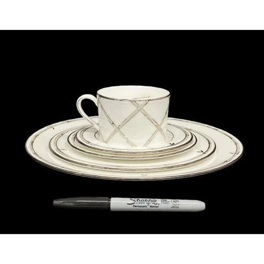 Kate Spade Lenox Emmett Street Platinum 5 Piece Dinner Set